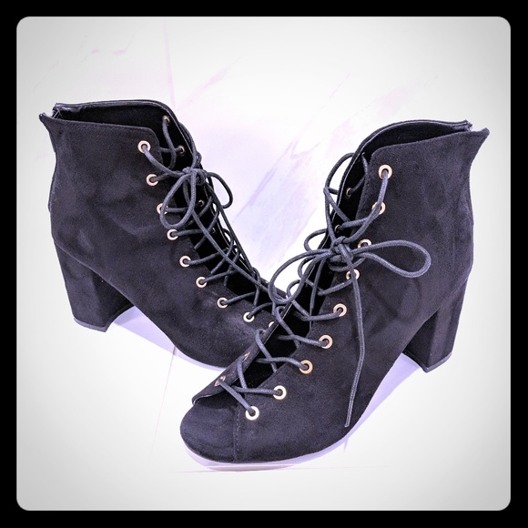 Shoe Republic LA Shoes - ♣️Peep toe faux suede lace up heels♣️